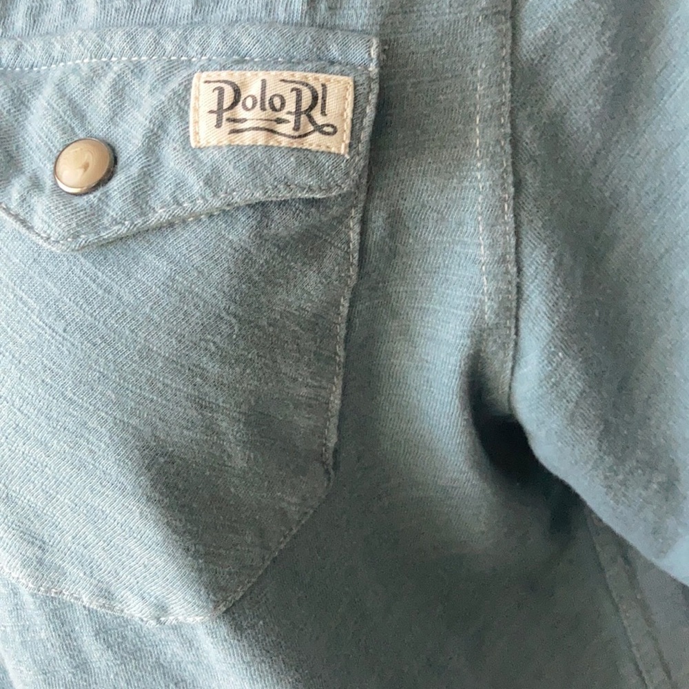 Ralph Lauren Blue Boys knit polo shirt XL 18/20 - Picture 9 of 9